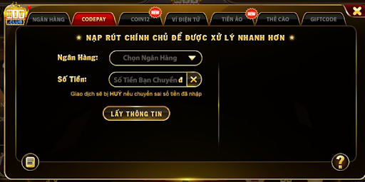 Các cổng thanh toán trên HITCLUB